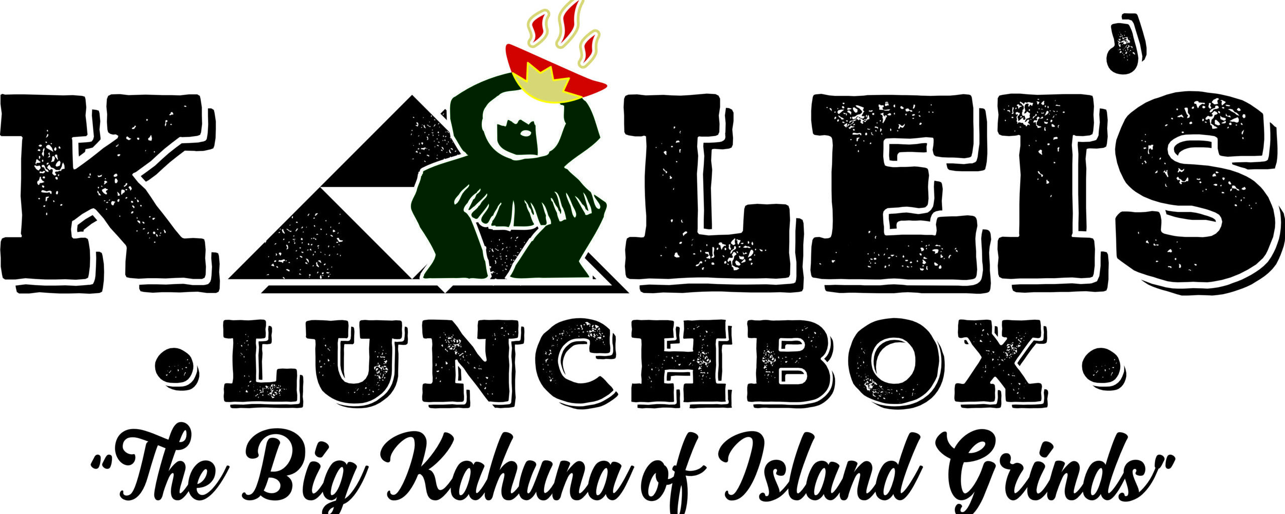 Kaleis Lunchbox Logo with tagline - The home of island grindz